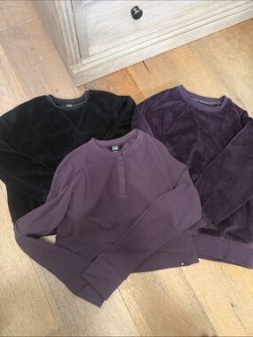 Athleta Girls' Sweatshirt Bundle- Plum and Black